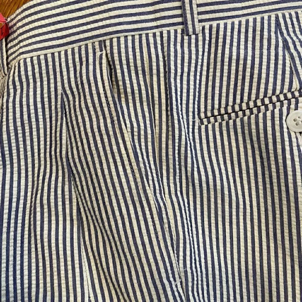 Vintage Men’s Pants Chinos Blue White Seersucker 36W/29L FLAWED